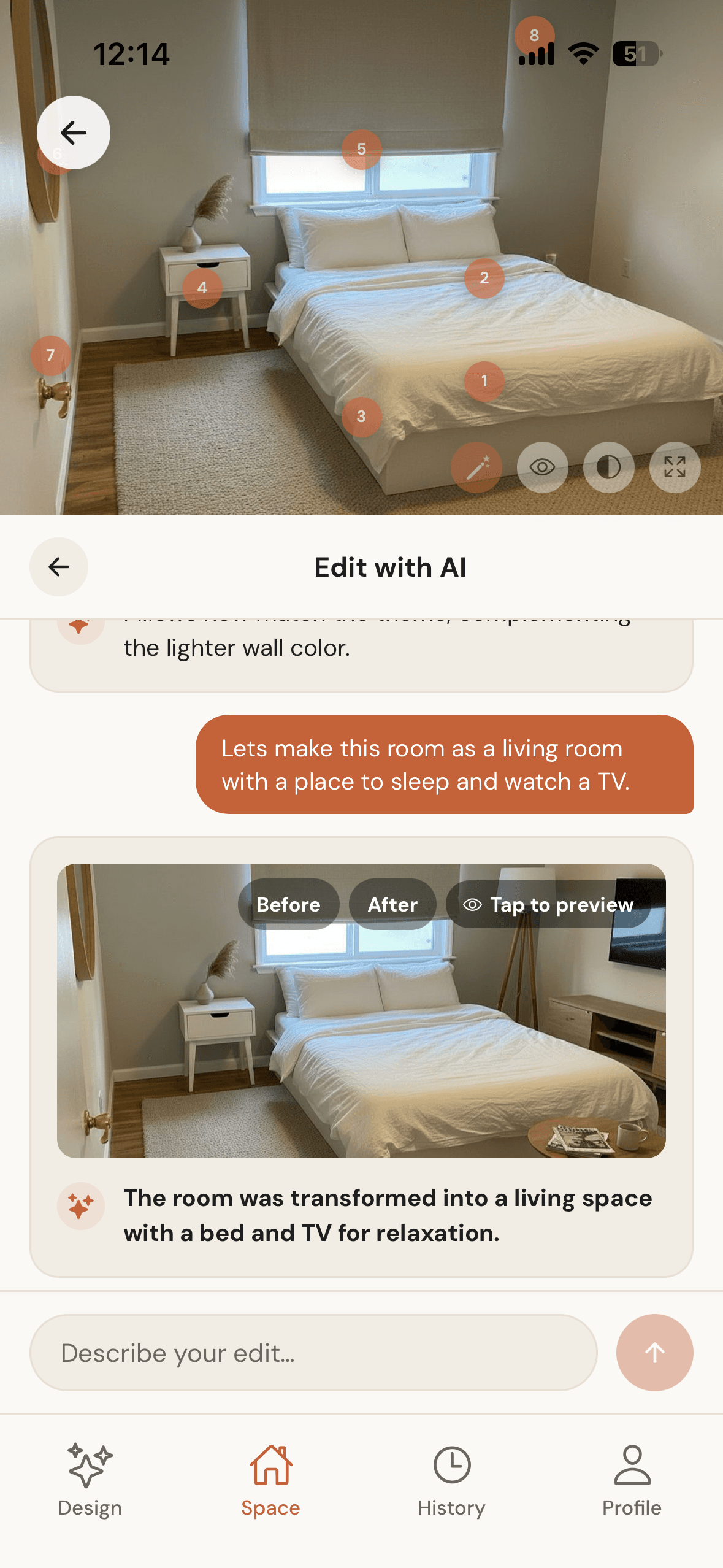 AI powered design editing chat