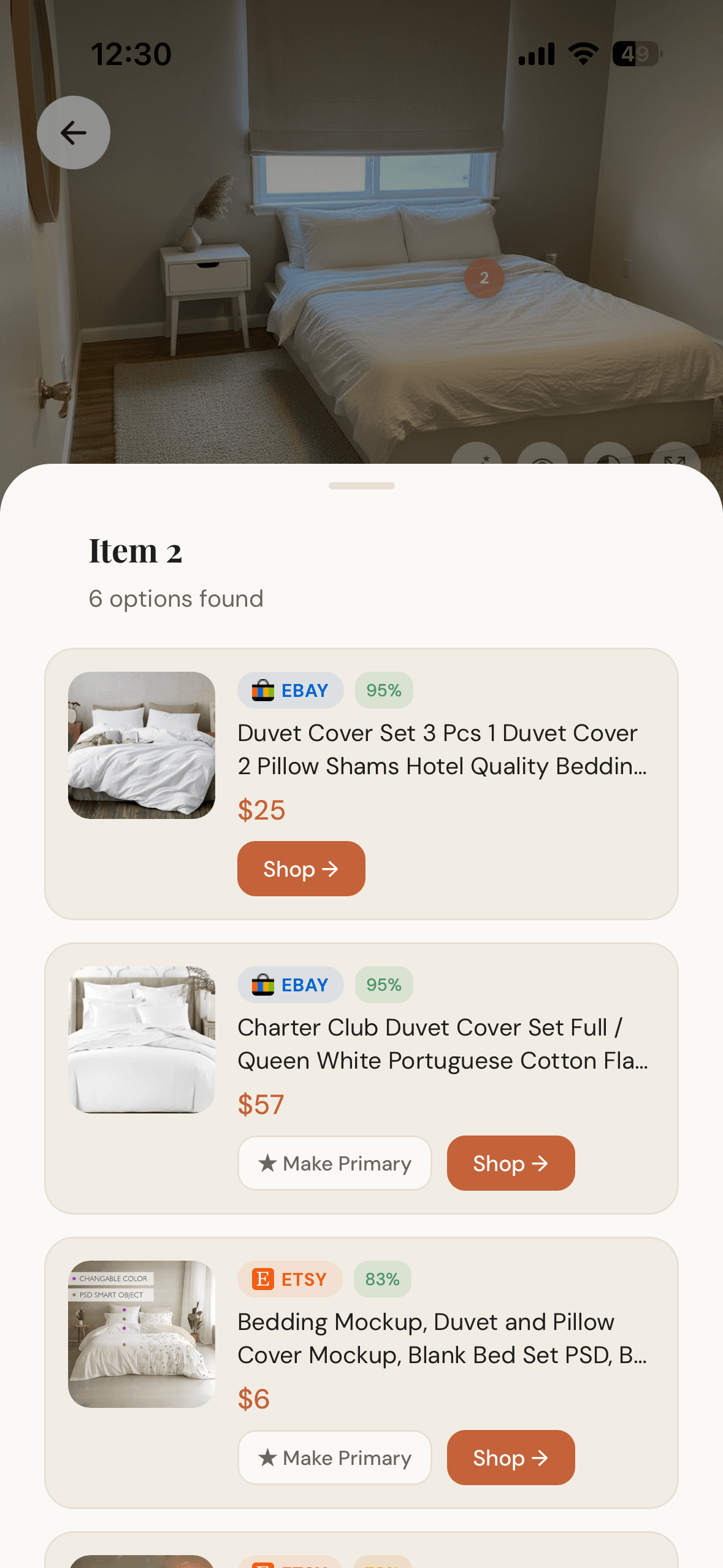 See other options for each item